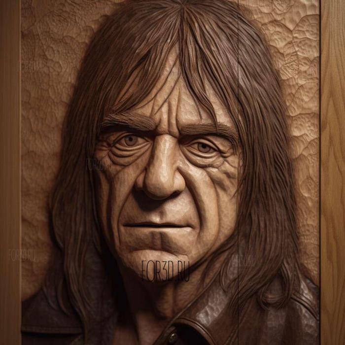 Malcolm Young 1 stl model for CNC